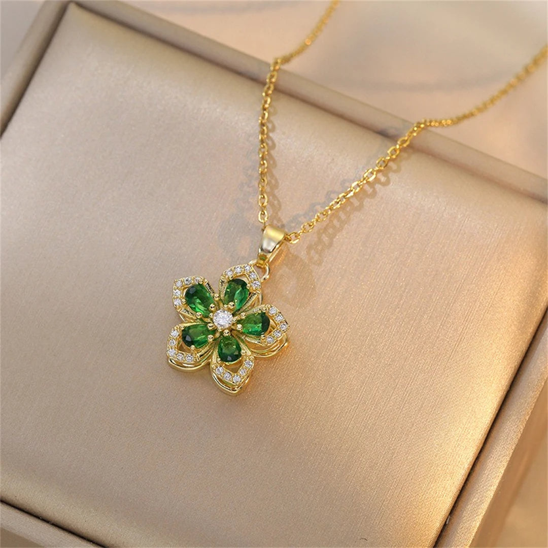 Rotating Flower Necklace