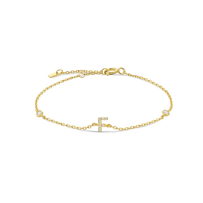 Crystal Initial Letter Bracelet