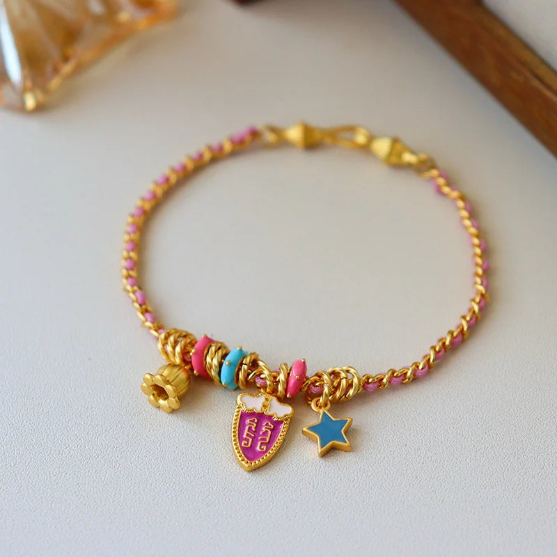 Colorful Enamel Charm Bracelet