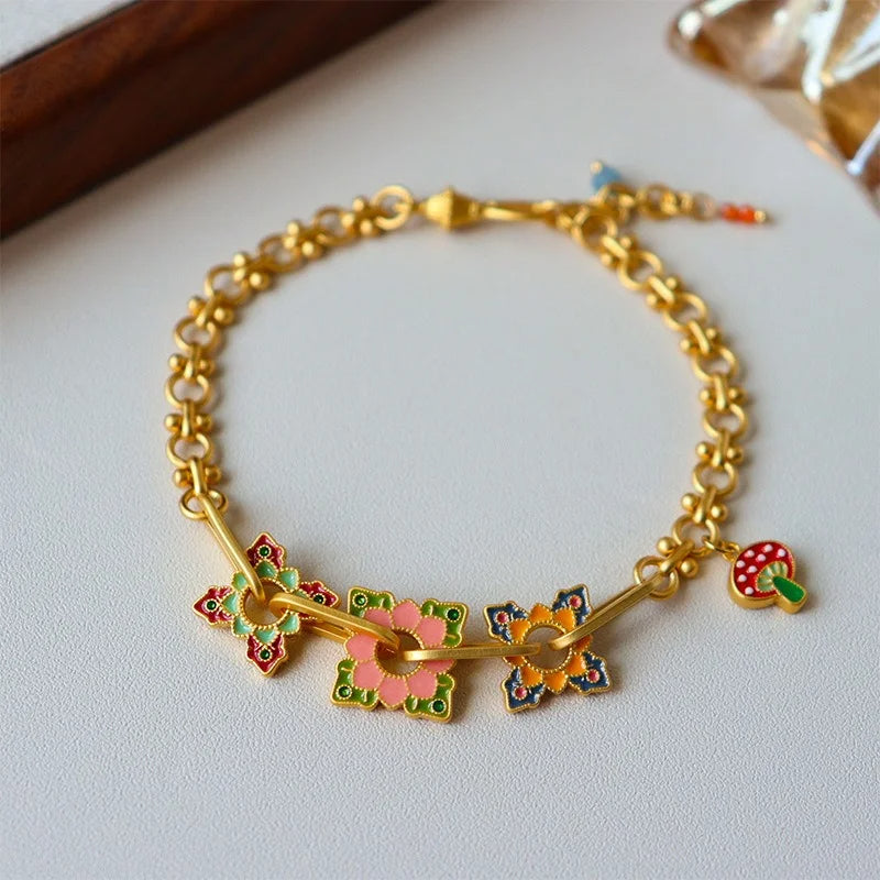 Colorful Enamel Charm Bracelet