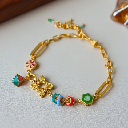 Colorful Enamel Charm Bracelet