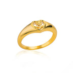 Hollow Heart Sunflower Ring