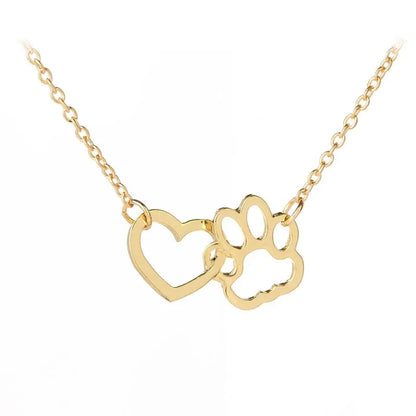 Hollow Heart Paw Necklace