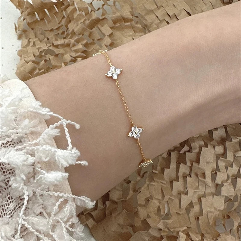 Stainless Steel Flower Bracelet