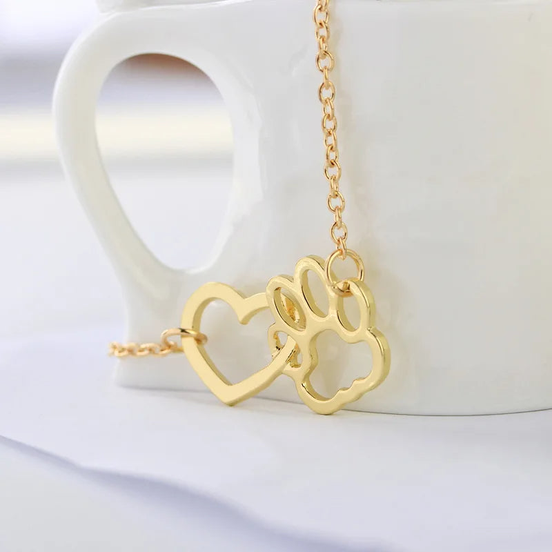 Hollow Dog Paw Necklace