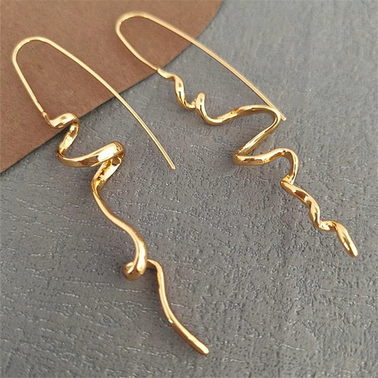 Asymmetric Wire Drop Earrings