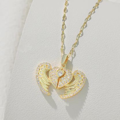 Embrace Angel Wing Heart Necklace