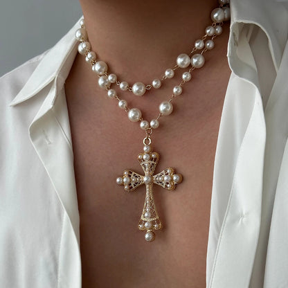 Pearl Cross Necklace
