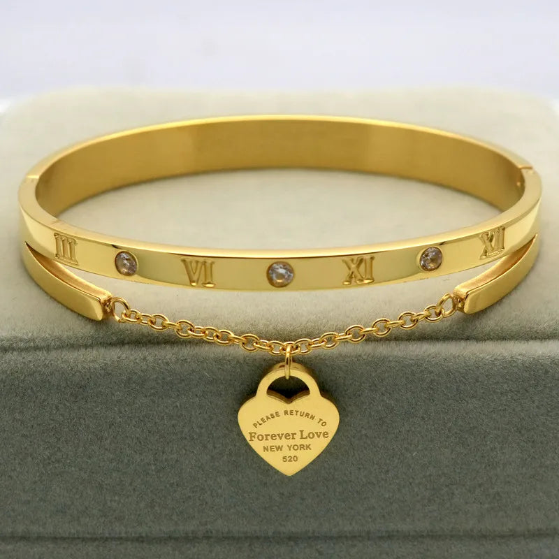 Forever Love Hanging Heart Bracelet