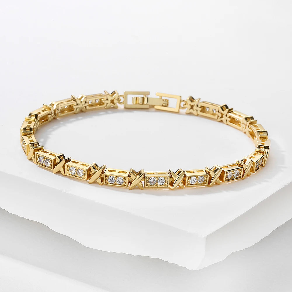 X Cross Charm Bracelet