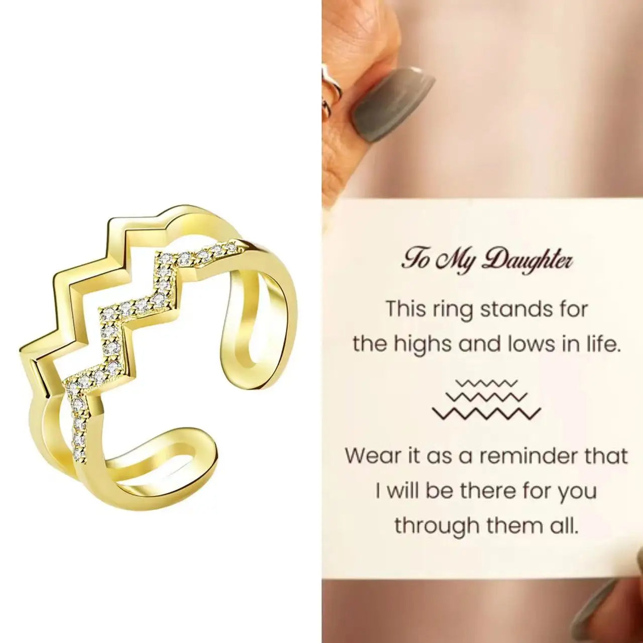 Adjustable Double Wave Ring