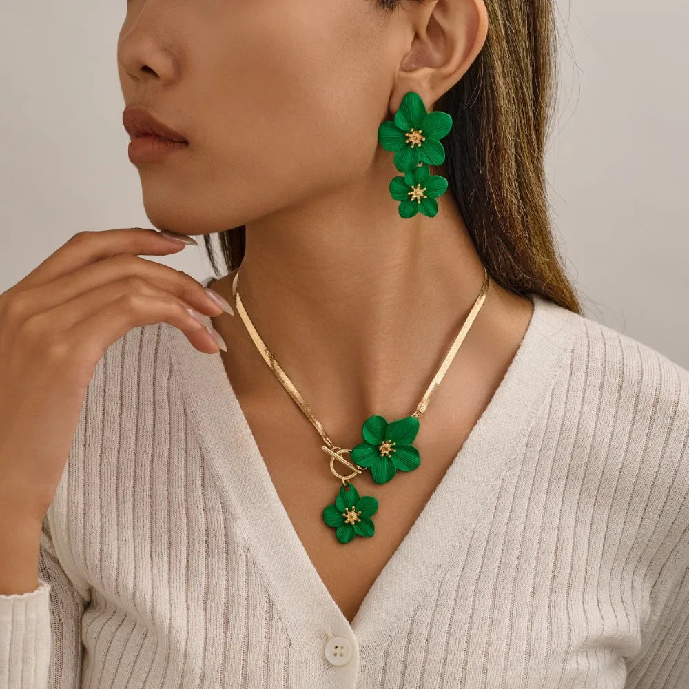 Elegant Flower Jewelry Set