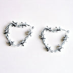 Barbed Wire Heart Hoop Earrings
