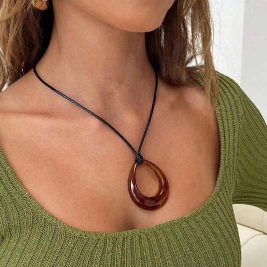 Vintage Teardrop Rope Necklace