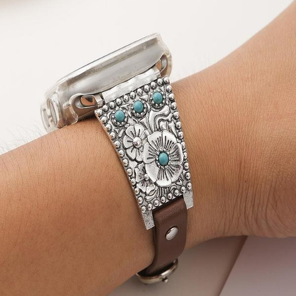 Turqoise Floral Watch Band