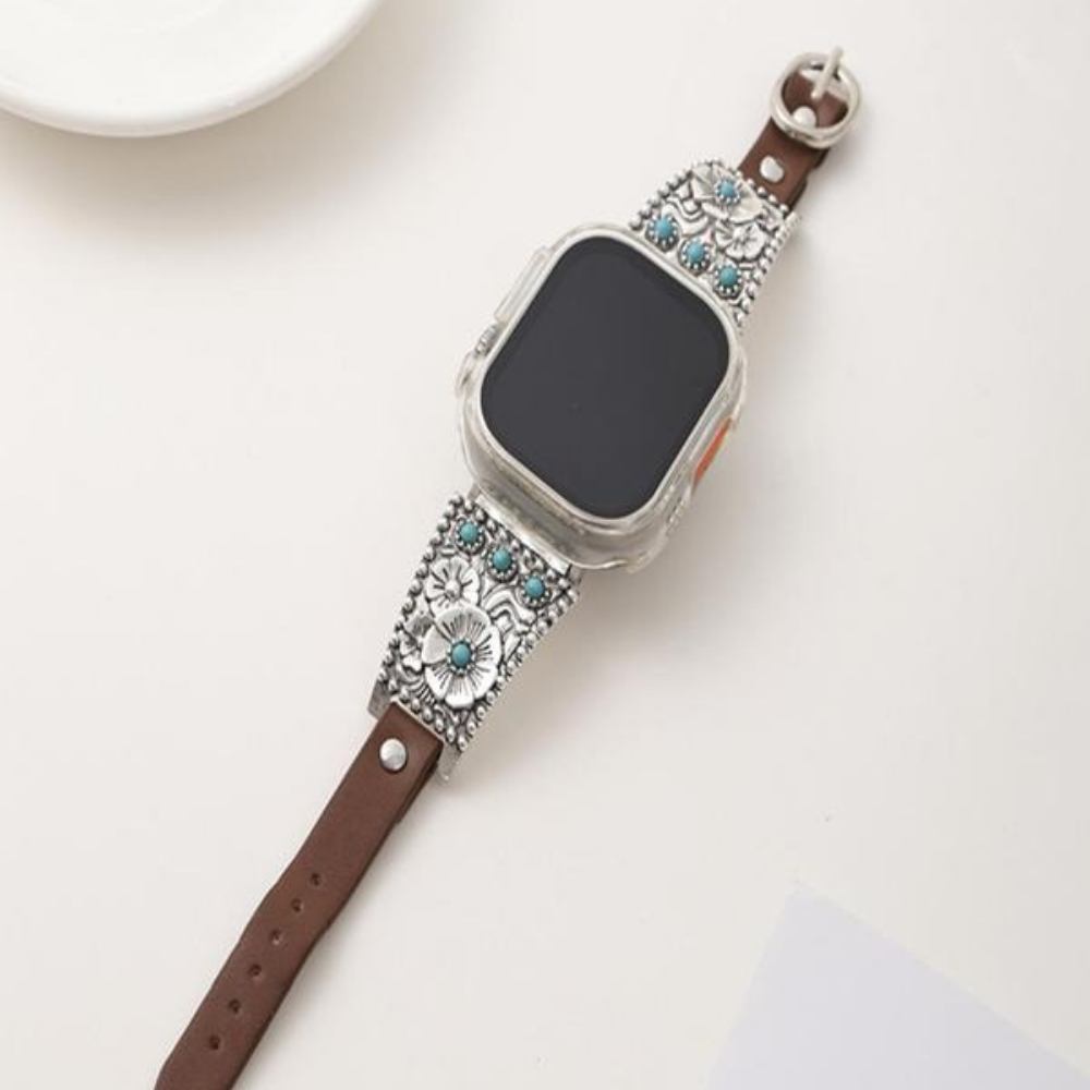 Turqoise Floral Watch Band