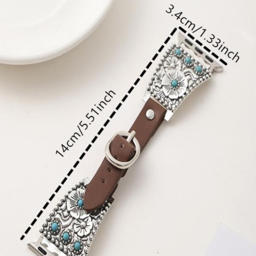 Turqoise Floral Watch Band