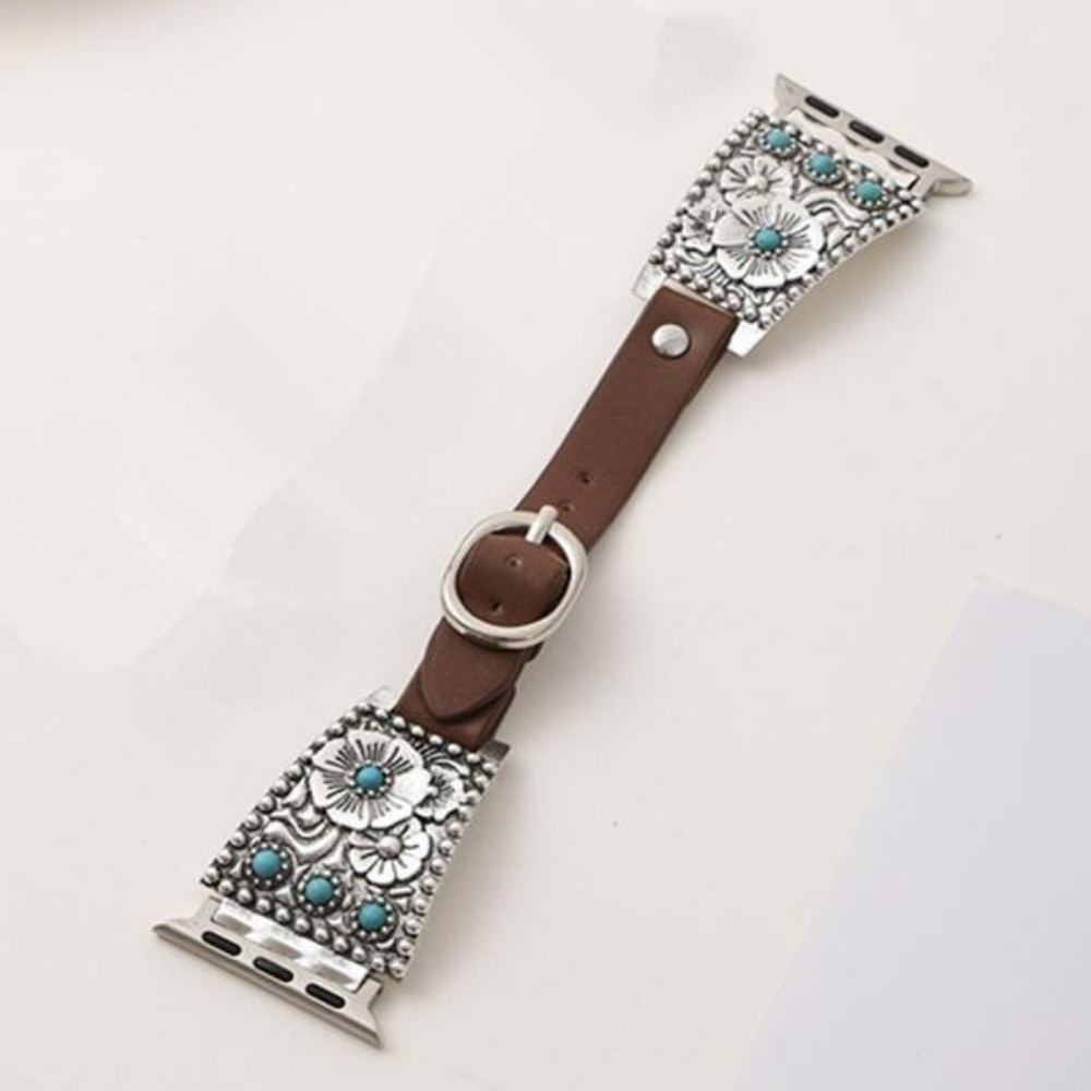 Turqoise Floral Watch Band