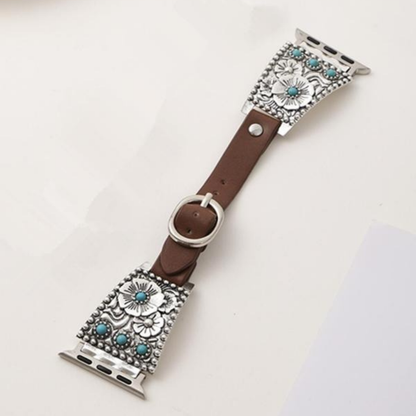 Turqoise Floral Watch Band