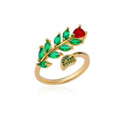 Zircon Flower Leaf Ring