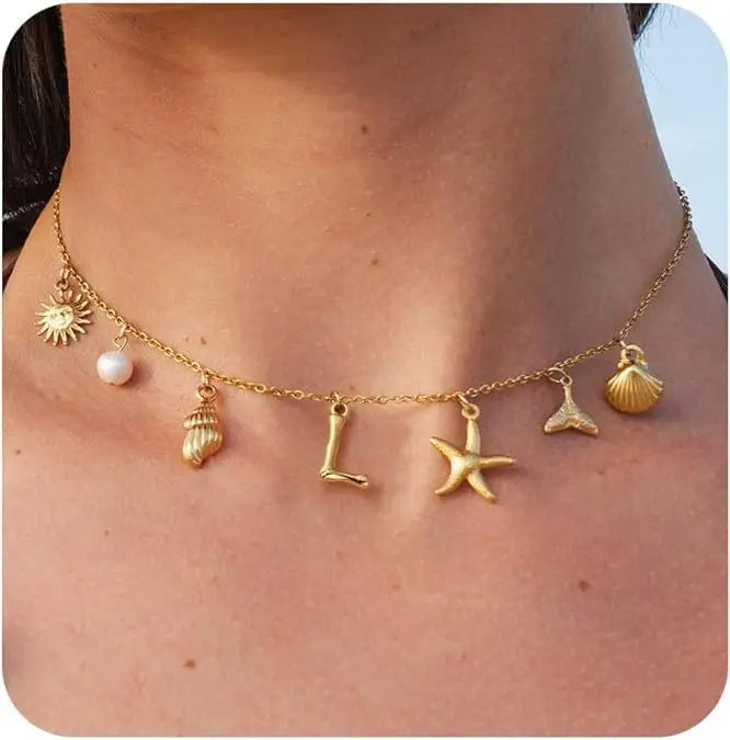 Seashell Initial Necklace