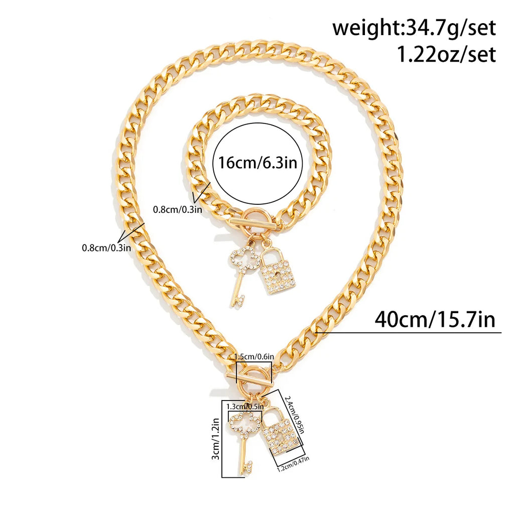 Key & Lock Charm Jewelry Set