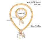 Key & Lock Charm Jewelry Set