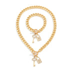 Key & Lock Charm Jewelry Set