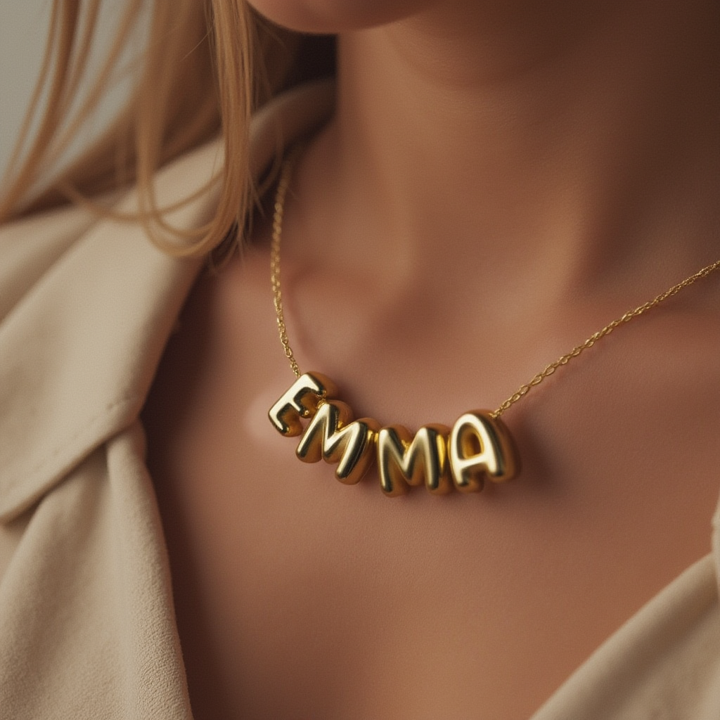 Personalized Bubble Name Necklace