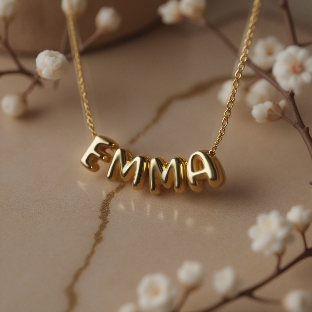 Personalized Bubble Name Necklace