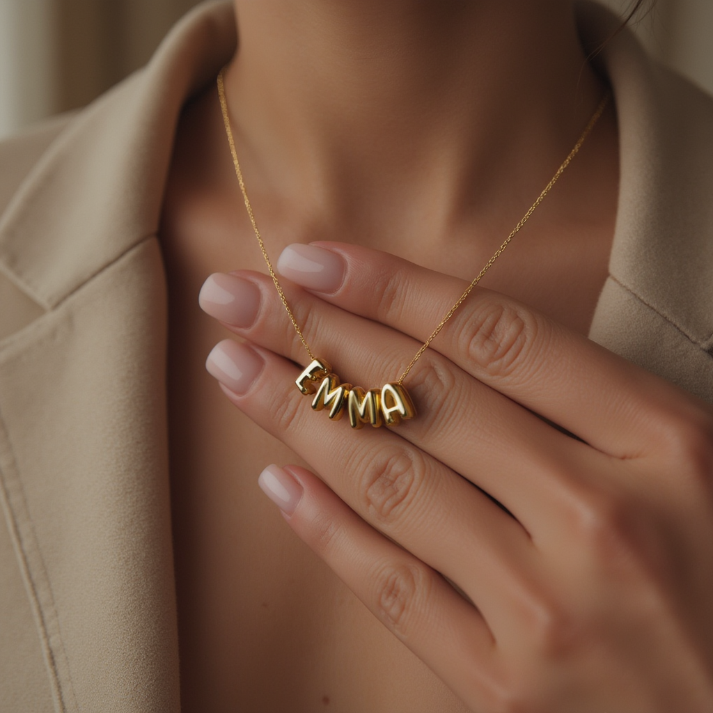 Personalized Bubble Name Necklace