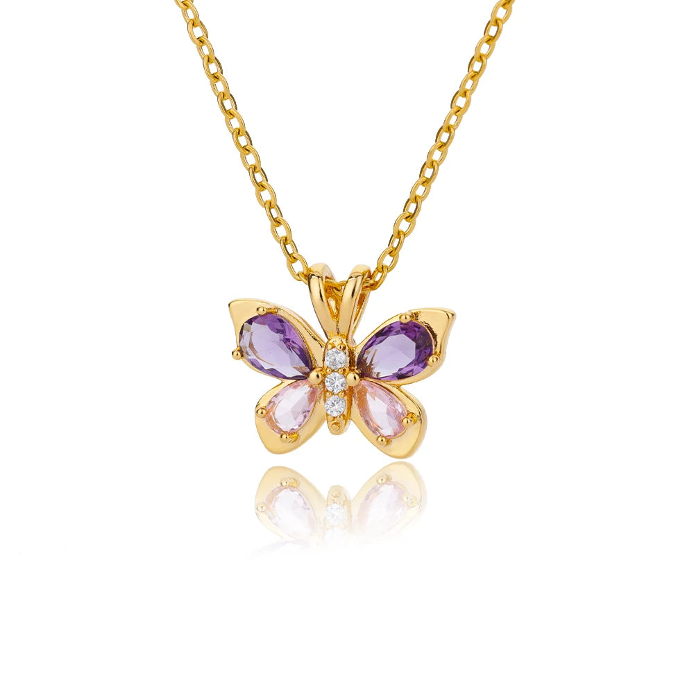 Zircon Butterfly Necklace