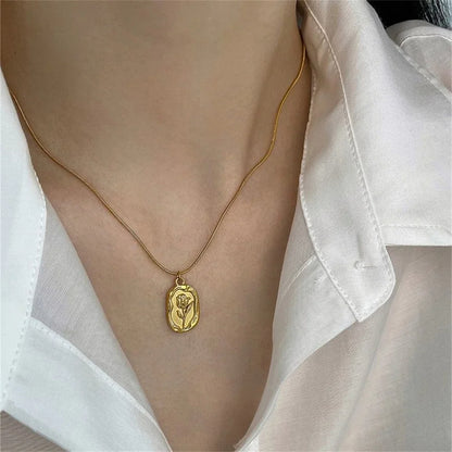 Geometric Rose Necklace