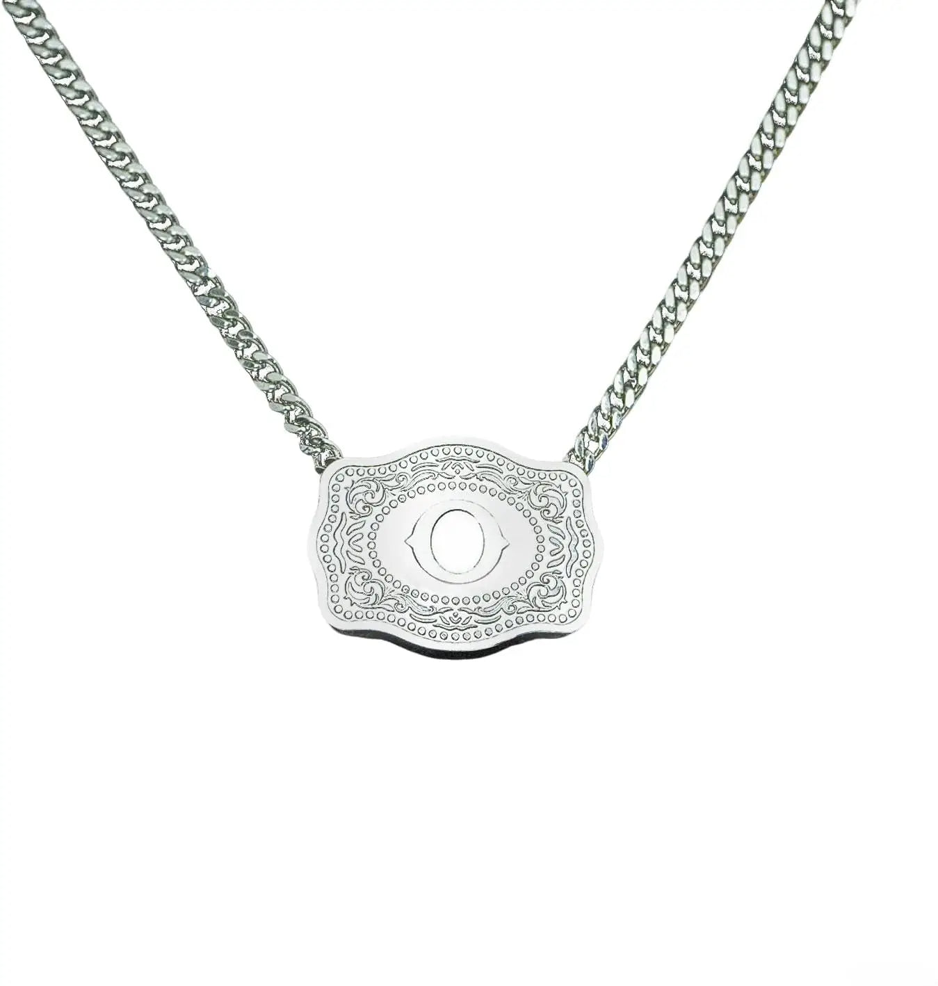 Rhodium Plated Initial Necklace