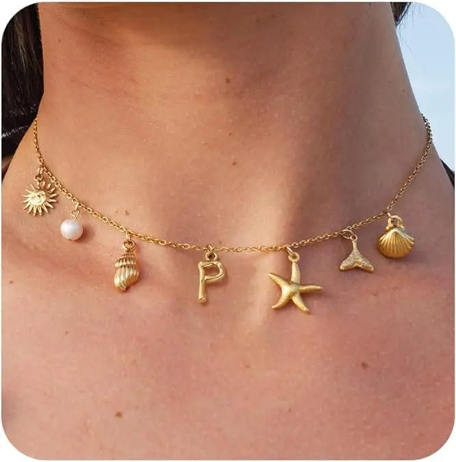 Seashell Initial Necklace