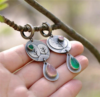 Geometric Waterdrop Stone Earrings