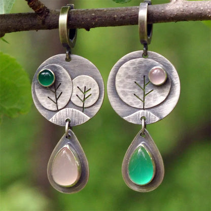 Geometric Waterdrop Stone Earrings