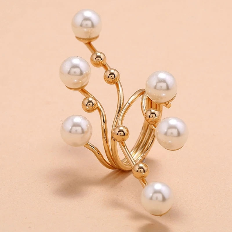 Irregular Double Layer Pearl Ring