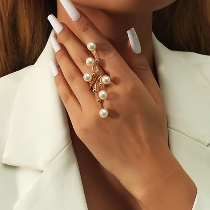 Irregular Double Layer Pearl Ring