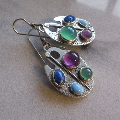 Multi-Color Stone Palette Earrings