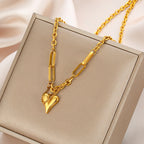 Stainless Steel Heart Charm Necklace