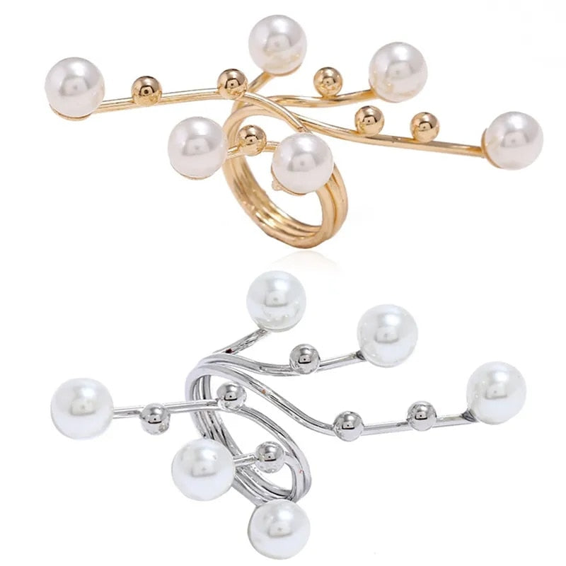 Irregular Double Layer Pearl Ring