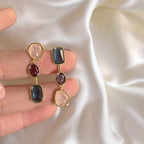 Asymmetric Colorful Gem Earrings