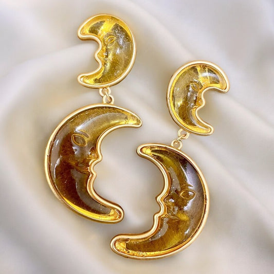 Large Exaggerated Moon Earrings