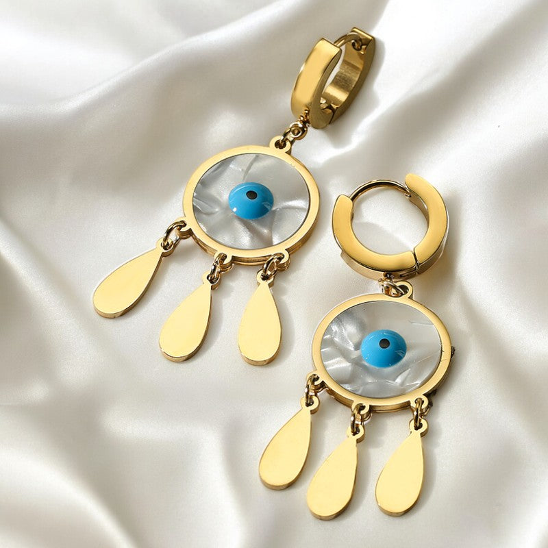 Small Evil Eye Drop Earrings