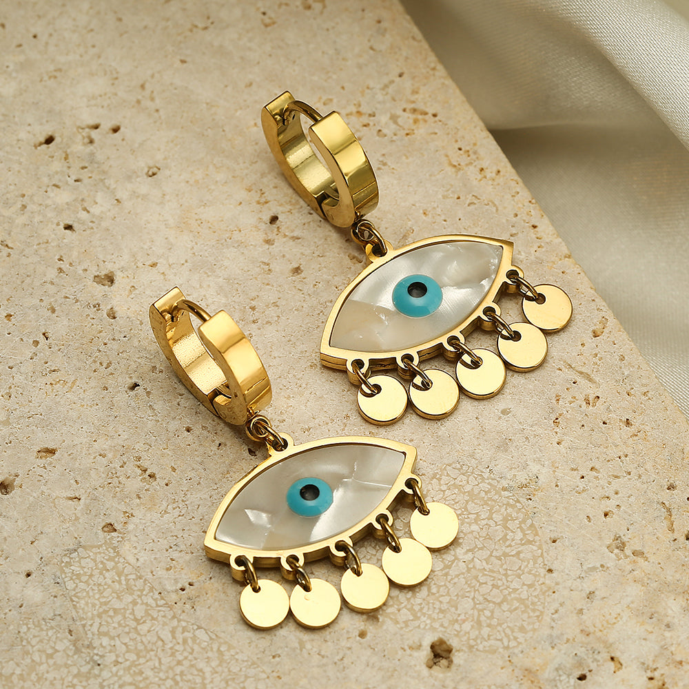 Small Evil Eye Drop Earrings