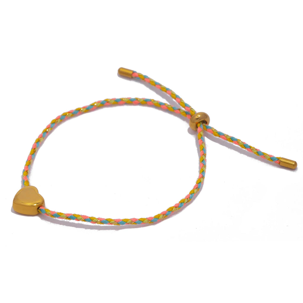 Colorful Rope Heart Bracelet