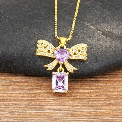 Bowknot Heart Necklace
