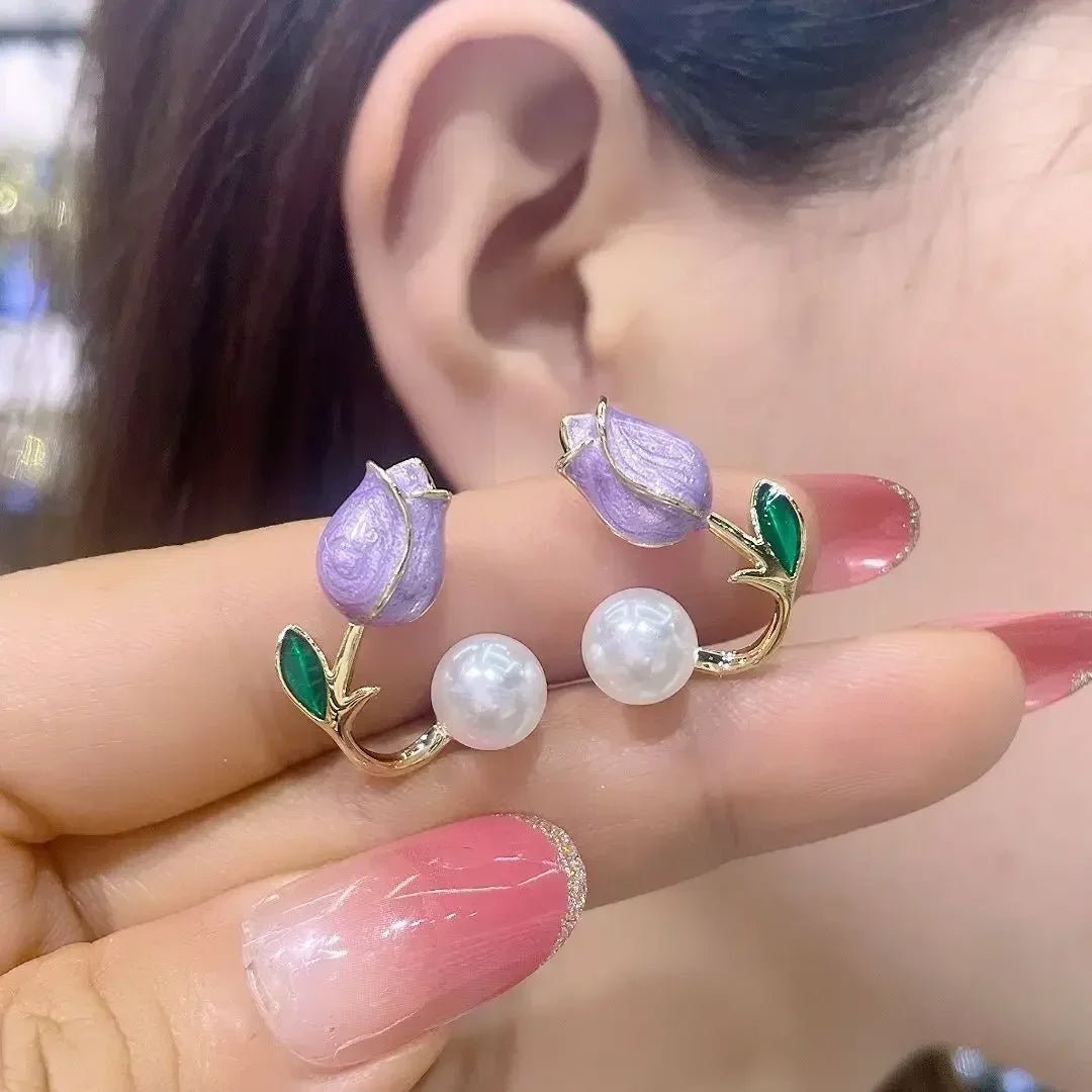 Pearl Flower Earrings