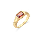 Thin Square Stone Ring